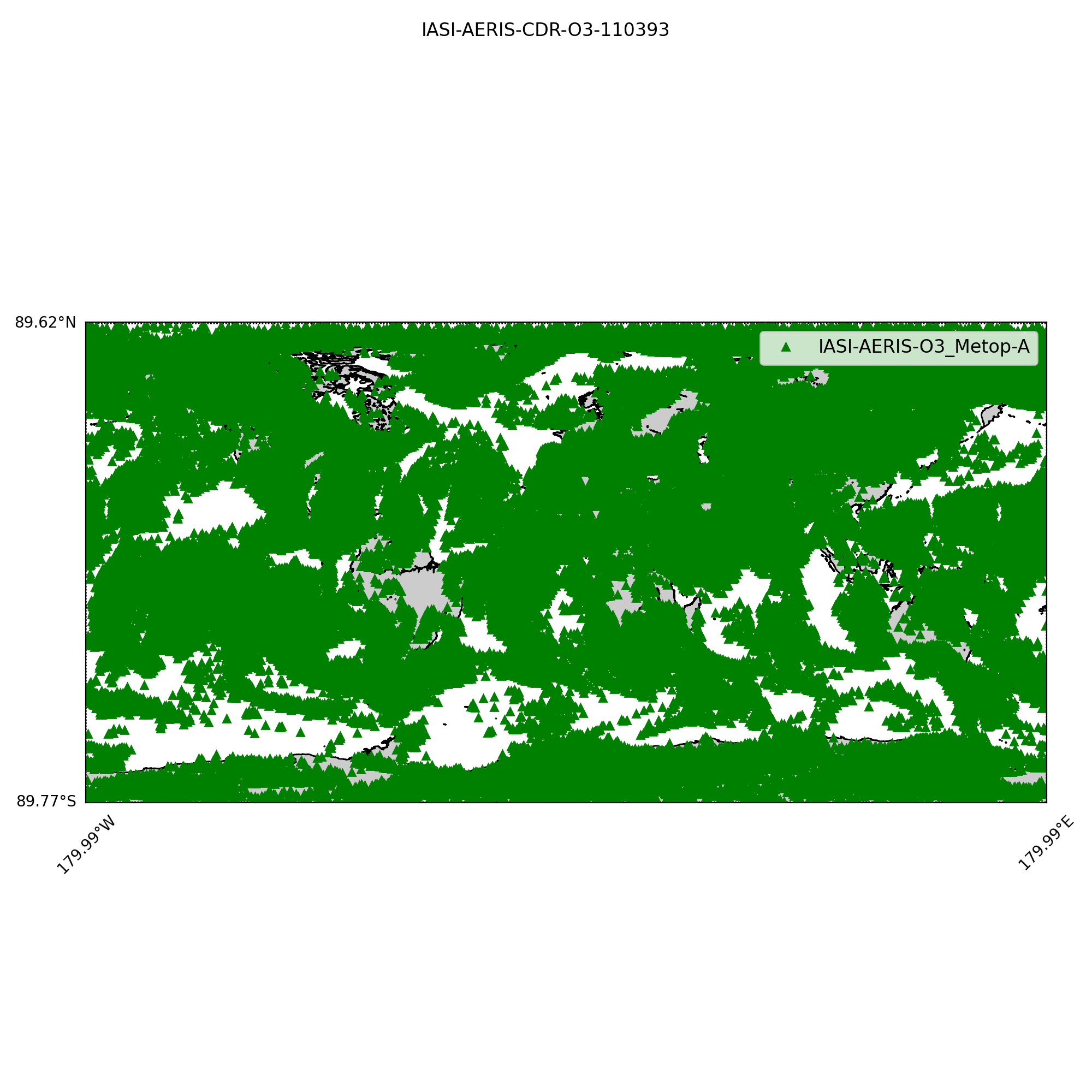 Map of all valid products of the IASI/AERIS CDR test file