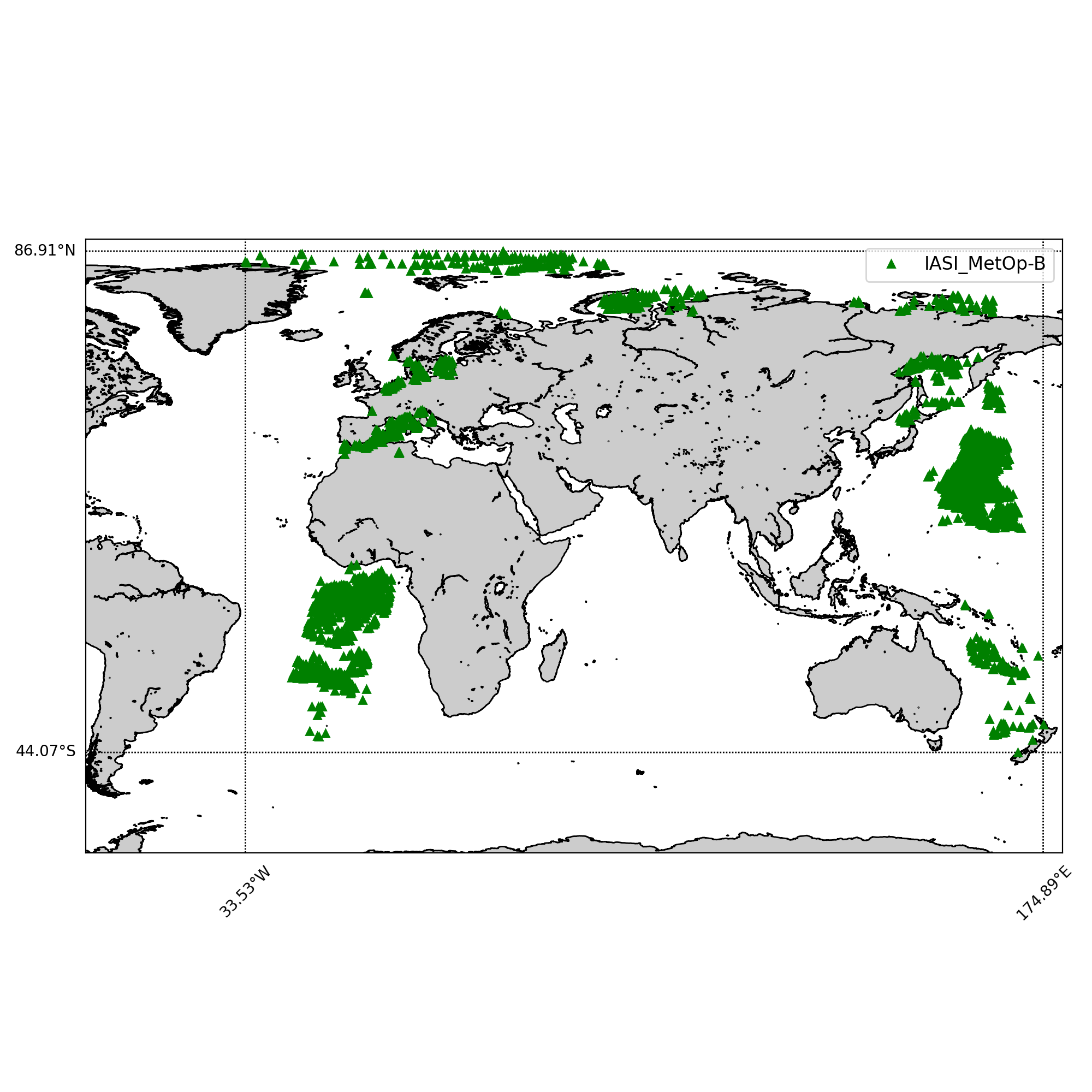 IASI/EUMETSAT Temperature — orbit coverage map