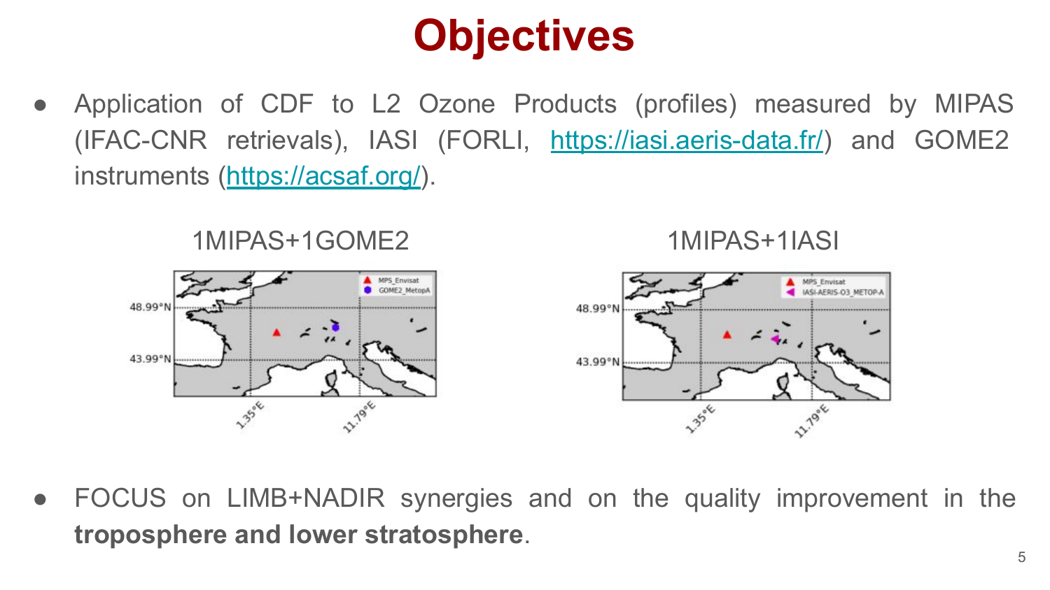 Example coincidences MIPAS+GOME-2 and MIPAS+IASI